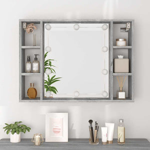 LED Spiegelschrank Grau Sonoma 76x55 cm