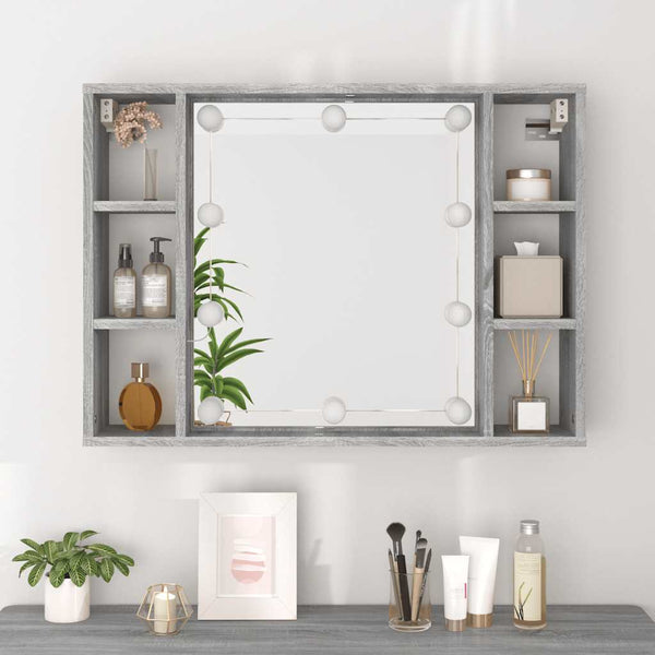 LED Spiegelschrank Grau Sonoma 76x55 cm