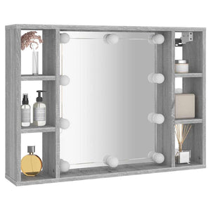 LED Spiegelschrank Grau Sonoma 76x55 cm