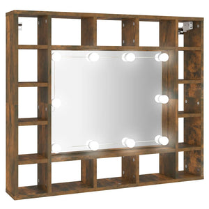 LED Spiegelschrank Räuchereiche 91 cm