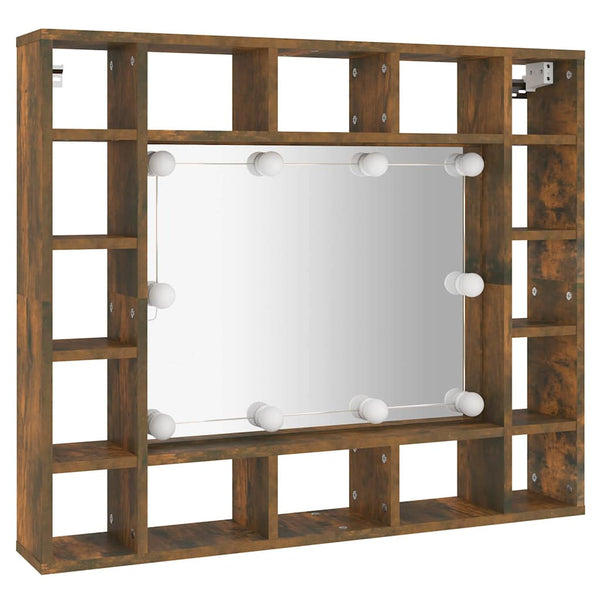 LED Spiegelschrank Räuchereiche 91 cm
