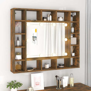LED Spiegelschrank Räuchereiche 91 cm
