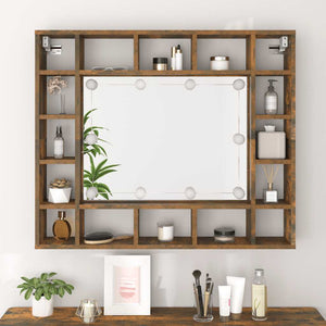LED Spiegelschrank Räuchereiche 91 cm