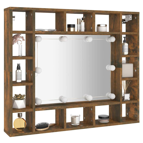 LED Spiegelschrank Räuchereiche 91 cm