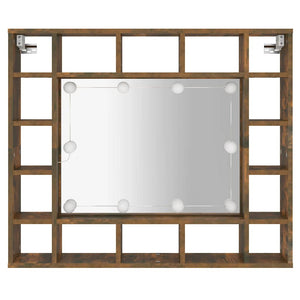 LED Spiegelschrank Räuchereiche 91 cm