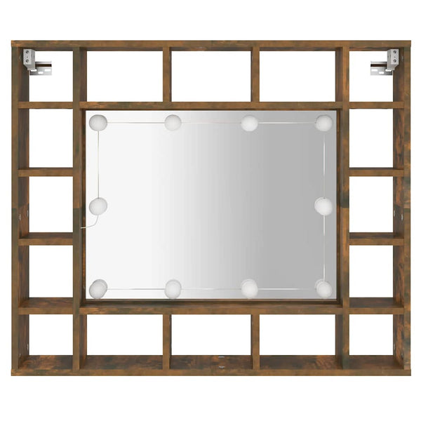 LED Spiegelschrank Räuchereiche 91 cm