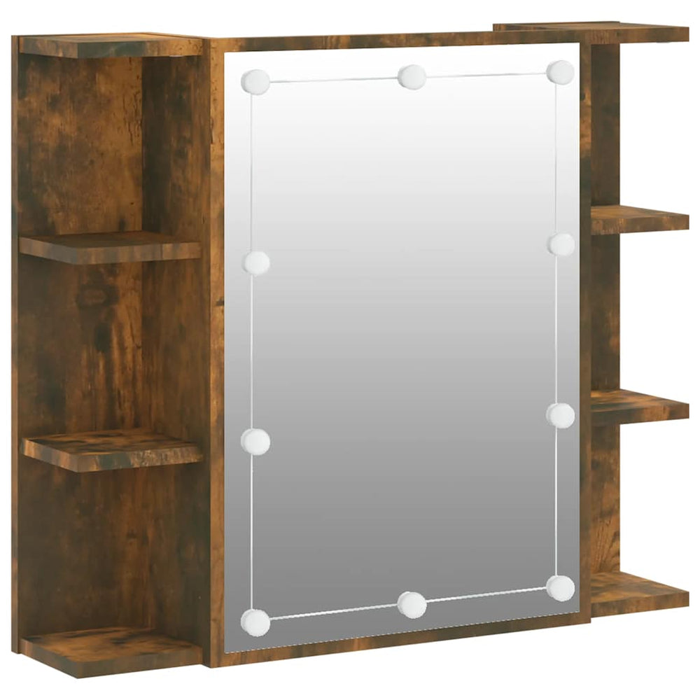 LED Spiegelschrank Räuchereiche 70x60 cm