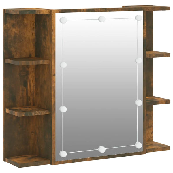LED Spiegelschrank Räuchereiche 70x60 cm