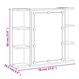 LED Spiegelschrank Räuchereiche 70x60 cm