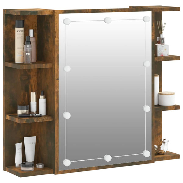 LED Spiegelschrank Räuchereiche 70x60 cm