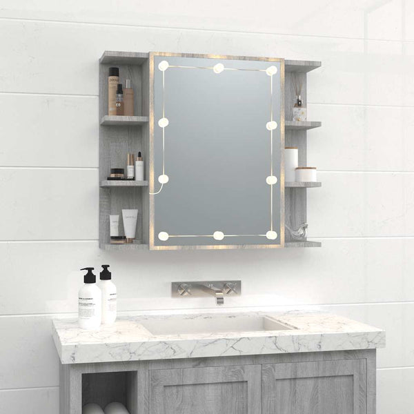 LED Spiegelschrank Grau Sonoma 70x60 cm