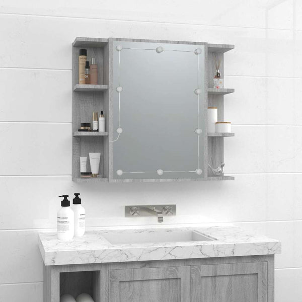 LED Spiegelschrank Grau Sonoma 70x60 cm