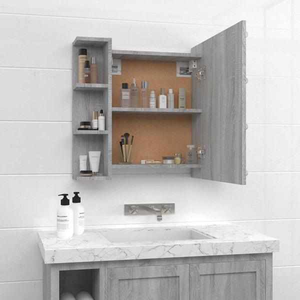 LED Spiegelschrank Grau Sonoma 70x60 cm