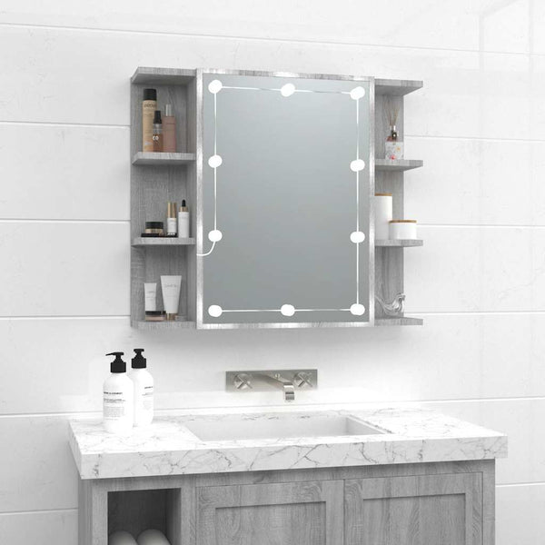 LED Spiegelschrank Grau Sonoma 70x60 cm