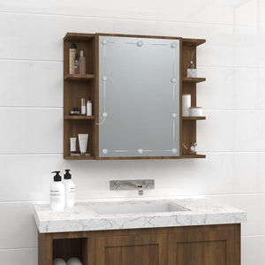 LED Spiegelschrank Eiche Braun 70x60 cm