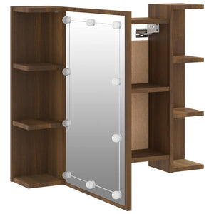 LED Spiegelschrank Eiche Braun 70x60 cm