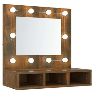 LED Spiegelschrank Räuchereiche 60cm