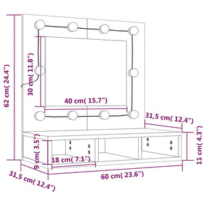 LED Spiegelschrank Grau Sonoma 60 cm