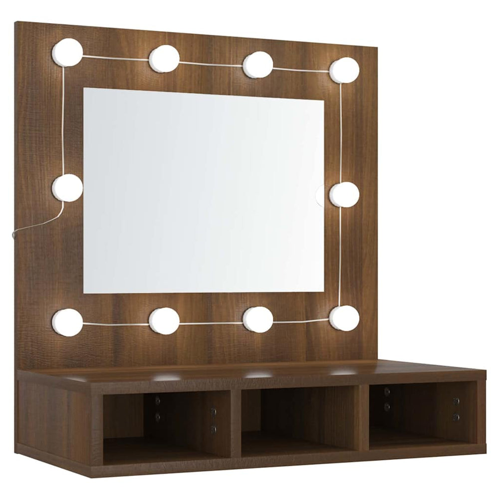 LED Spiegelschrank Braun Eiche 60 cm