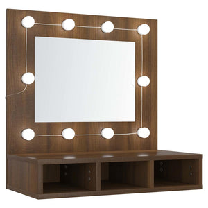 LED Spiegelschrank Braun Eiche 60 cm