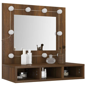 LED Spiegelschrank Braun Eiche 60 cm