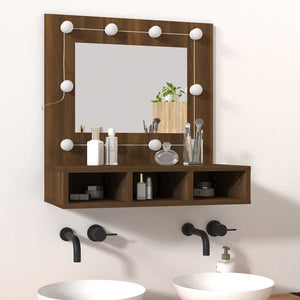 LED Spiegelschrank Braun Eiche 60 cm