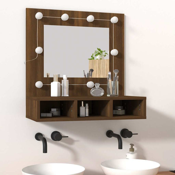 LED Spiegelschrank Braun Eiche 60 cm