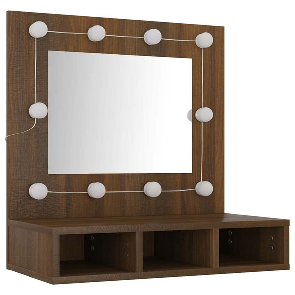 LED Spiegelschrank Braun Eiche 60 cm