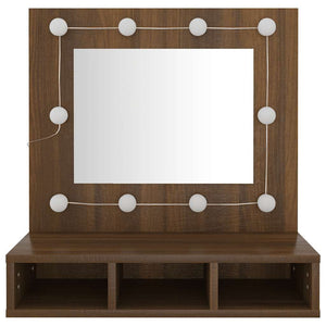 LED Spiegelschrank Braun Eiche 60 cm