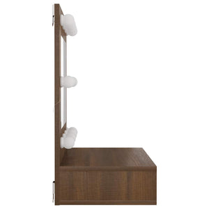LED Spiegelschrank Braun Eiche 60 cm