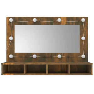 LED Spiegelschrank Räuchereiche 90cm