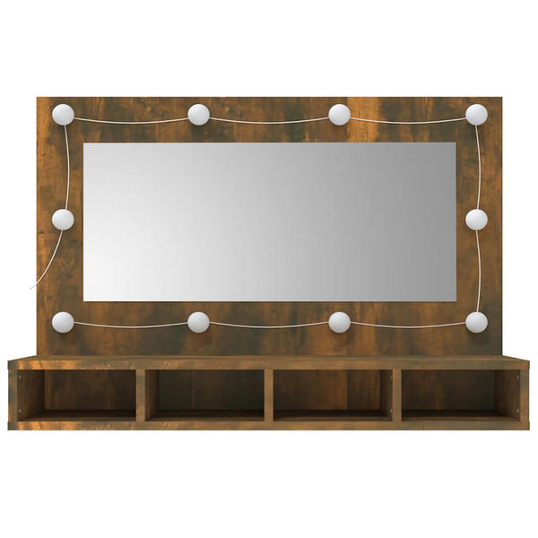 LED Spiegelschrank Räuchereiche 90cm