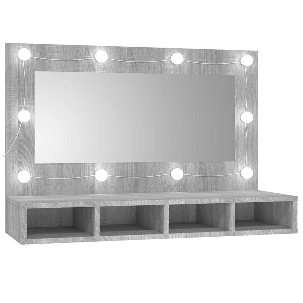 LED Spiegelschrank Grau Sonoma 90 cm