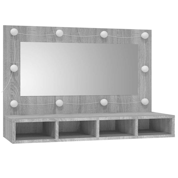 LED Spiegelschrank Grau Sonoma 90 cm