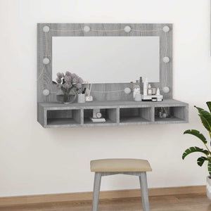 LED Spiegelschrank Grau Sonoma 90 cm