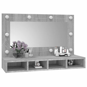 LED Spiegelschrank Grau Sonoma 90 cm