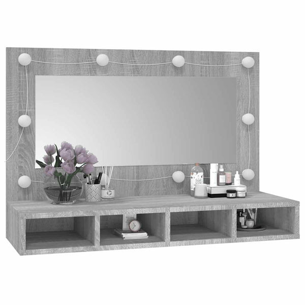 LED Spiegelschrank Grau Sonoma 90 cm