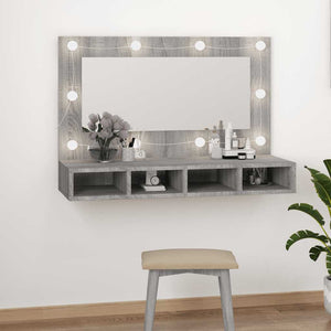 LED Spiegelschrank Grau Sonoma 90 cm