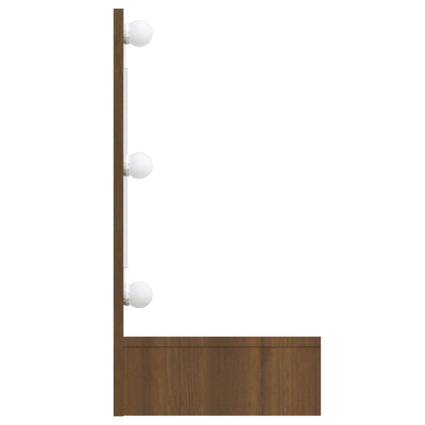 LED Spiegelschrank Braun Eiche 90 cm