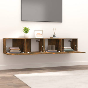 TV-Schränke Räuchereiche Holz 80x30x30cm, 2er Set