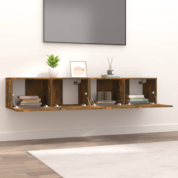 TV-Schränke Räuchereiche Holz 80x30x30cm, 2er Set