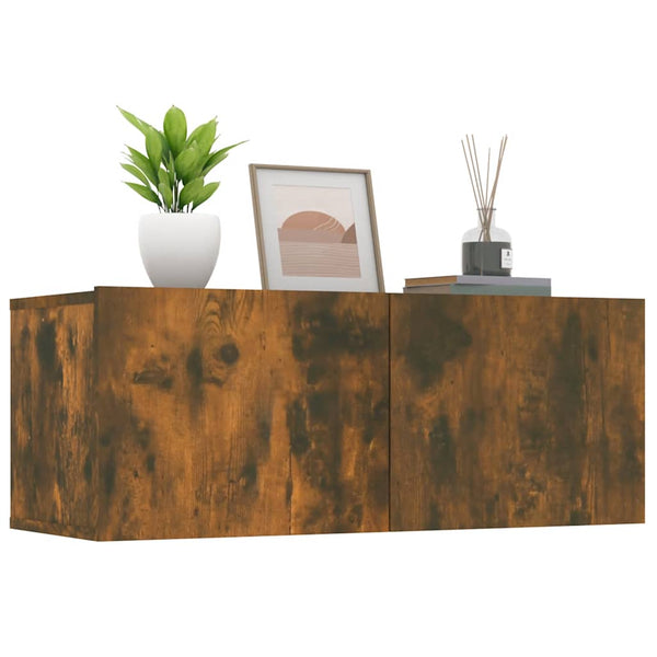 TV-Schränke Räuchereiche Holz 80x30x30cm, 2er Set