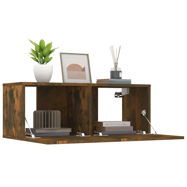 TV-Schränke Räuchereiche Holz 80x30x30cm, 2er Set