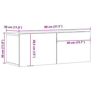 TV-Schränke Räuchereiche Holz 80x30x30cm, 2er Set