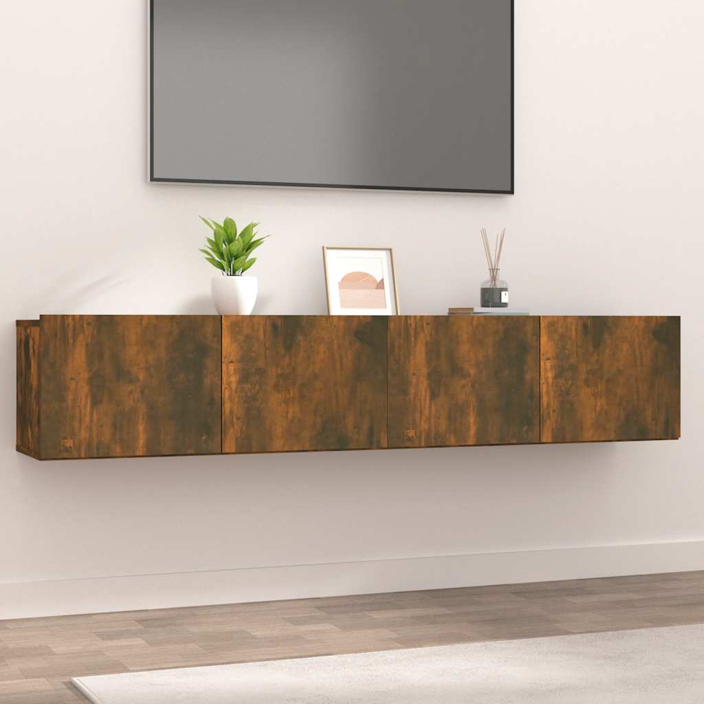TV-Schränke Räuchereiche Holz 80x30x30cm, 2er Set