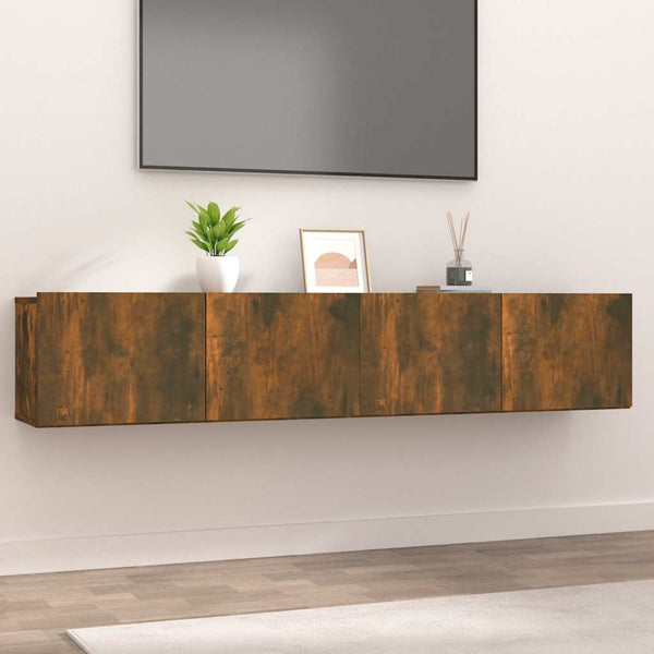 TV-Schränke Räuchereiche Holz 80x30x30cm, 2er Set