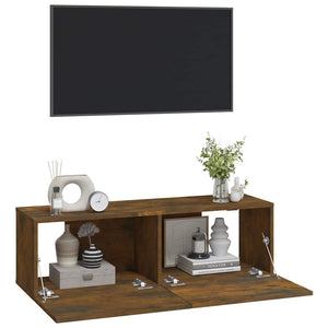 TV-Wandschränke 2er Set, Räuchereiche 100 cm