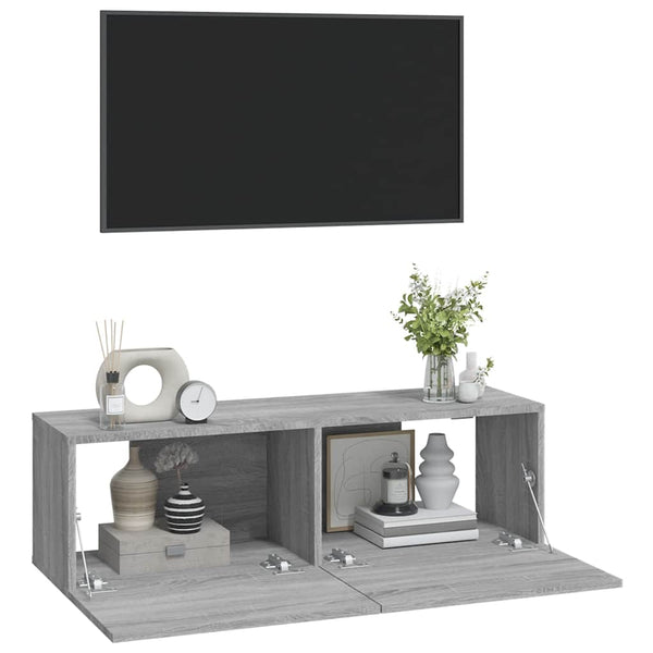 TV-Wandschränke Grau Sonoma 2er-Set