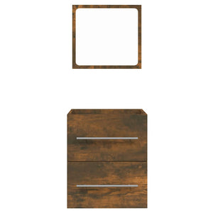 Badschrank mit Spiegel Räuchereiche 41x48 cm