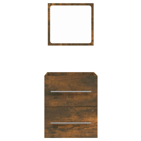 Badschrank mit Spiegel Räuchereiche 41x48 cm